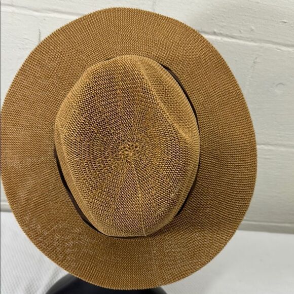 WYETH Brown Part Paper Panama Style Hat One Size